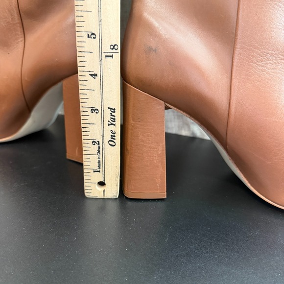 Steve Madden Handles Boots Women's 8-1/2 Brown Leather Heels Knee-High Luxury - Picture 9 of 14